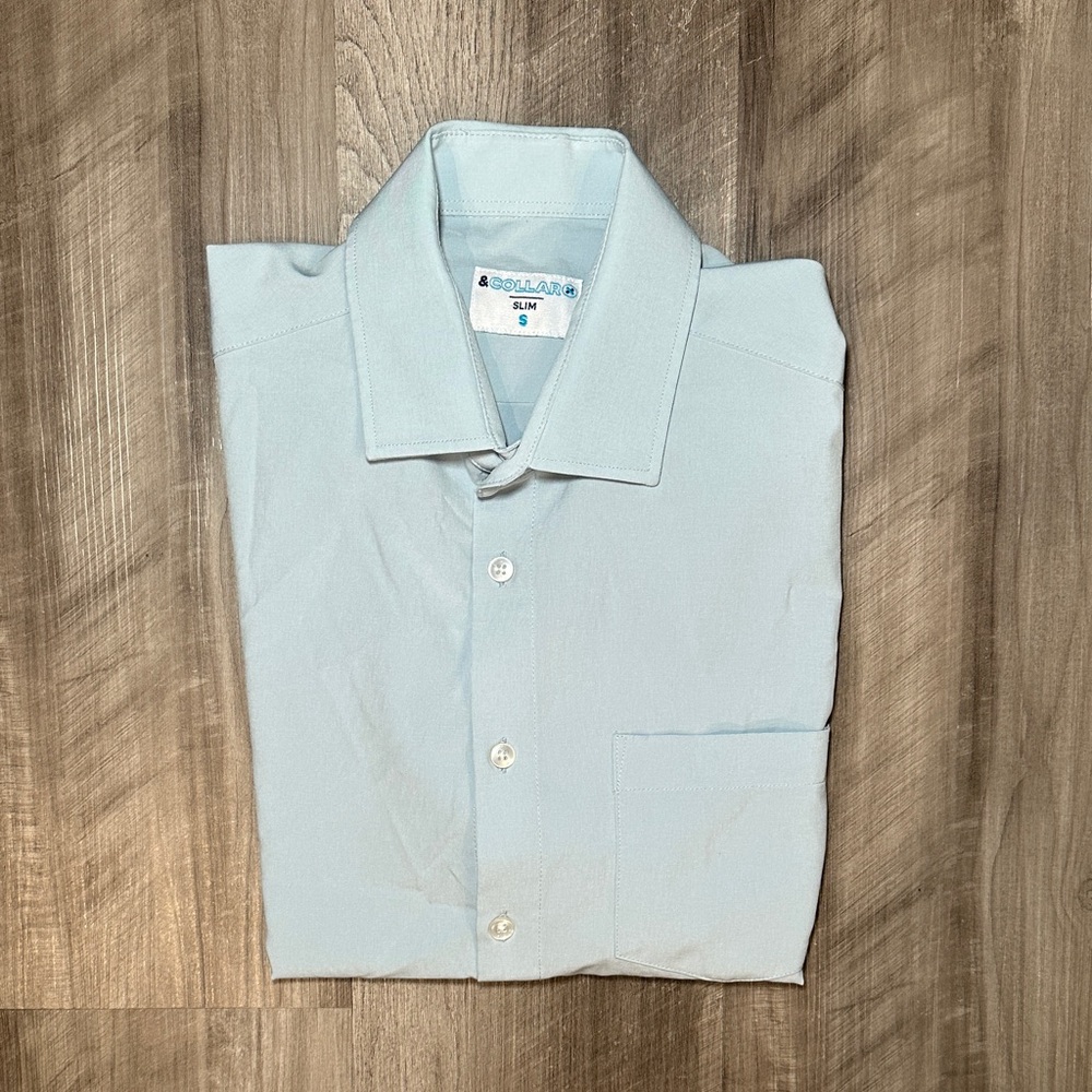 & Collar Slim Performance Short Sleeve Button Down - Small